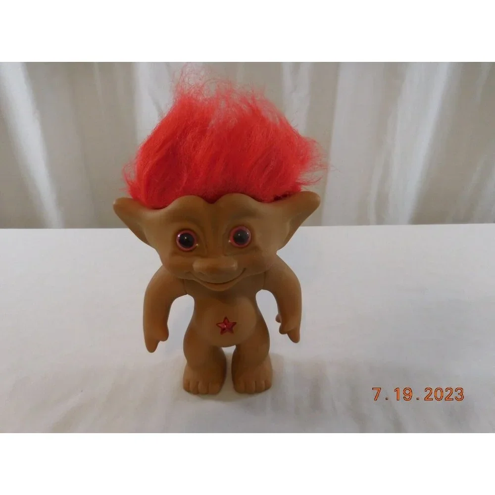 Ace Novelty Treasure Troll 8” Pink‎ Hair  Pink Star Jewel